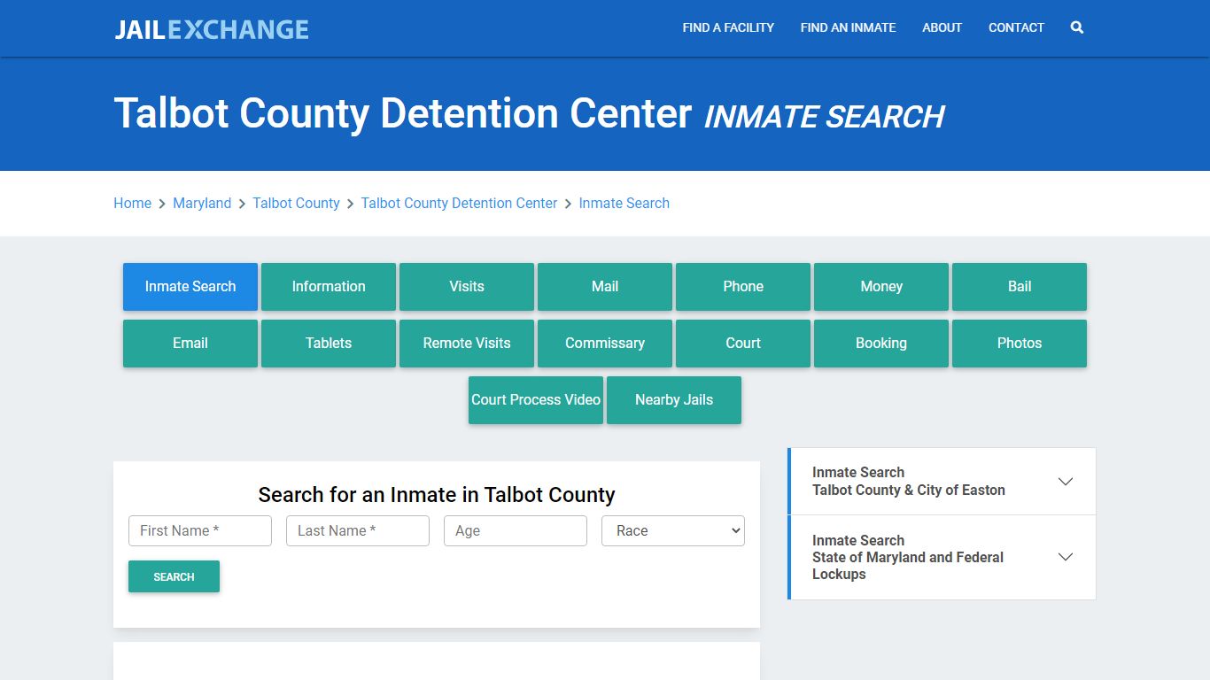 Talbot County Detention Center Inmate Search - Jail Exchange